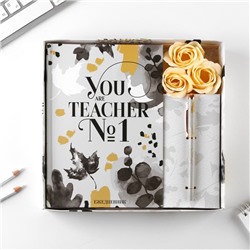 Подарочный набор ежедневник и мыльные лепестки YOU are the BEST TEACHER