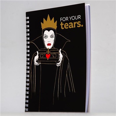 Блокнот А5 на гребне, в твердой обложке с тиснением, 60 листов, "For your tears", Villians