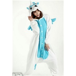 Кигуруми для взрослых пижамка Единорог белый с голубым