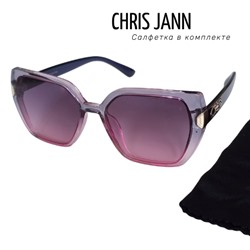 Очки солнцезащитные CHRIS JANN с салфеткой женские серо-розовые