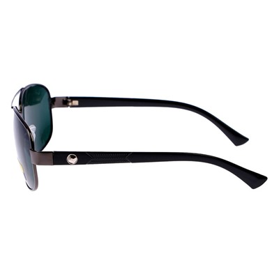 Очки солнцезащитные "Авиаторы", оправа чёрная, линзы чёрно-зелёные, поляризационные