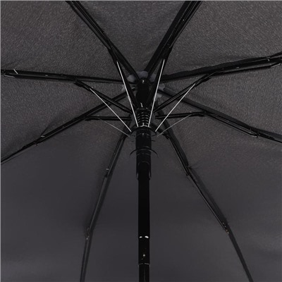 Зонт полуавтоматический «Style», 3 сложения, 8 спиц, R = 50 см, цвет чёрный