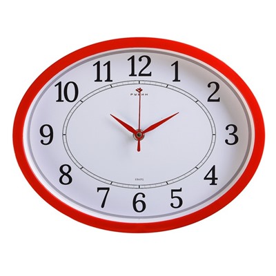 Часы настенные овальные "Классика", 20х27 см  красные микс
