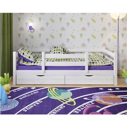 Детская кровать Сонечка с ящиками, с защитой Белый 800х1900 Без текстиля