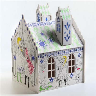 Дом-раскраска,набор для творчества «Замок», 3 в 1, Холодное сердце