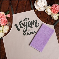 Подарочный набор Этель Vegan mama фартук 70х60 см, полотенце 30х60 см, 100% хл