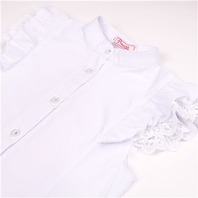 Блузка Техноткань белого цвета для девочки