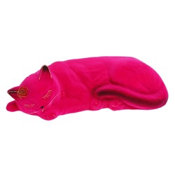 Копилка "Кошка Марта" флок, розовая