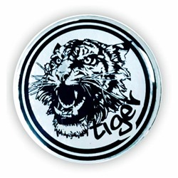 Наклейка круг "Тигр", полимерная, голографическая, d=60 мм