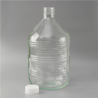 Бутыль стеклянная «Рифленная», 10 л, с крышкой
