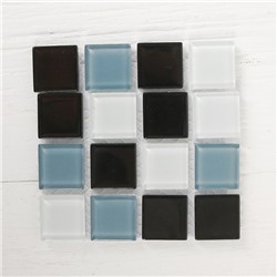 Мозаика стеклянная на клеевой основе № 24, цвет оттенки серого