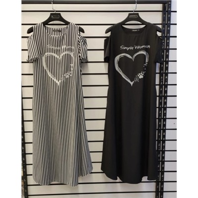 Платье с сердцем Size Plus черное RX