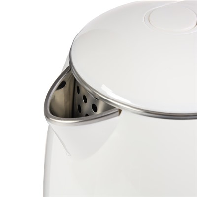 Чайник электрический "Добрыня" DO-1249W, пластик, колба металл, 1.8 л, 2000 Вт, белый