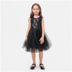 Платье для девочки с пайетками KAFTAN, размер 28 (86-92), цвет чёрный