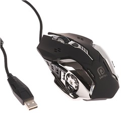 Мышь Perfeo GALAXY PF-1718-GM, игровая, проводная, оптич., 3200 dpi, подсветка, USB, черная