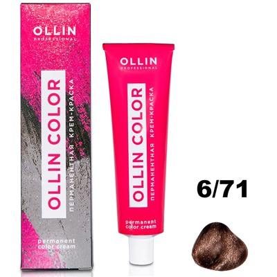 Перманентная крем-краска для волос  COLOR 6/71 Ollin 60 мл