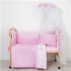 Комплект в кроватку "Сладкий сон" (7 предметов),цвет розовый 7028Роз