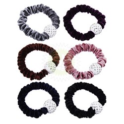 Резинка для волос с декором, полиэстер, пластик, 5-6 цветов, НА2016-19