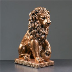 Фигура "Лев сидя с шаром" бронза 29х18х45см