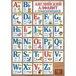 3001141 Мини-плакат А4 Английский Алфавит с транскрипцией
