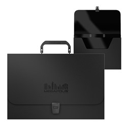 Папка-портфель 1 отделение ErichKrause "MEGAPOLIS", A4+, 375 x 253 x 42 мм, 1000 мкм, черная