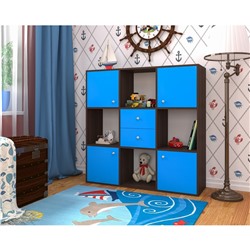 Стеллаж для детской комнаты Джери венге/голубой