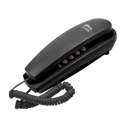 Телефон Ritmix RT-005, набор номера на базе, трубка с проводом, черный
