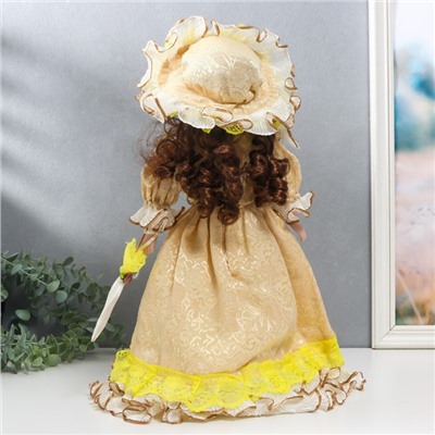 Кукла коллекционная керамика "Фрейлина Абигейл в сливочно-жёлтом платье" 40 см