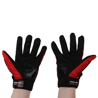 Перчатки для езды на мототехнике, с защитными вставками, пара, размер L, красный