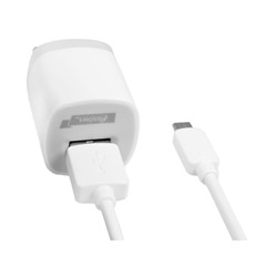 Зарядное устройство  Partner (023763), USB 1000 mA + кабель micro USB белый