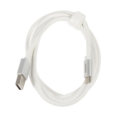 УЦЕНКА Кабель Deppa USB-USB Type-C, 1,2м,  алюминий/экокожа, белый