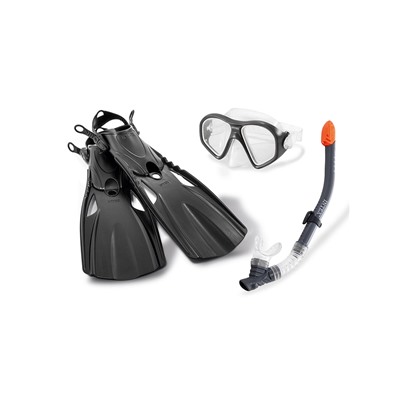 Комплект для плавания маска+трубка+ласты р.41-45 "Reef Rider" от 14 лет Intex 55657