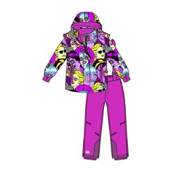 Зимний комплект из мембранной ткани для девочки: куртка и полукомбинезон, рост 134 см