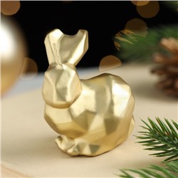 Свеча фигурная новогодняя "Кролик.Геометрия",5,5х5,6 см, золото