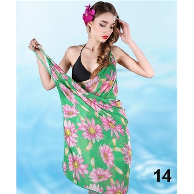 Платье-слинг пляжное принт "Цветы"