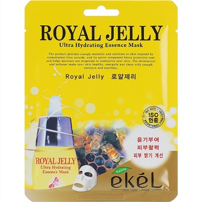 [EKEL] Маска тканевая с Пчелиным маточным молочком ROYAL JELLY Ultra Hydrating Essence Mask, 25 мл