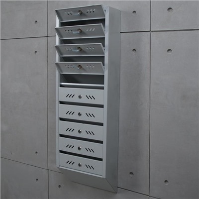 Ящик почтовый многосекционный, 9 секций, с задней стенкой, серый
