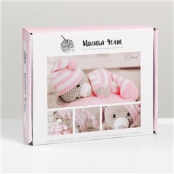 Амигуруми: Мягкая игрушка «Сонный мишка Уолт», набор для вязания, 10 × 4 × 14 см