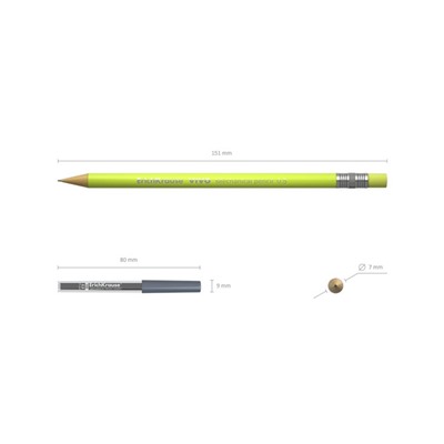 Набор карандаш механический 0.5 мм HB + 20 грифелей Erich Krause Vivo, микс (цена за 1 шт.)