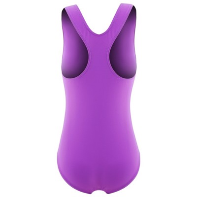 Купальник для плавания сплошной, цвет фиолетовый, размер 28