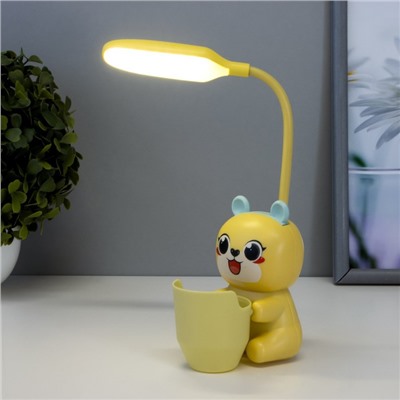 Настольная лампа "Медвежонок" LED 3Вт USB АКБ бежевый 9,5х8,5х25 см