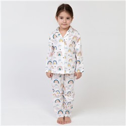 Пижама детская (рубашка, брюки) KAFTAN "Радуга" р. 98-104, белый
