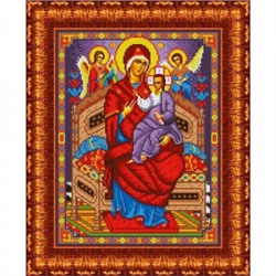 Ткань-схема для вышивания бисером "Икона Божьей Матери Всецарица" А3 (кби 3011)