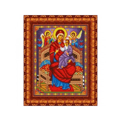 Ткань-схема для вышивания бисером "Икона Божьей Матери Всецарица" А3 (кби 3011)
