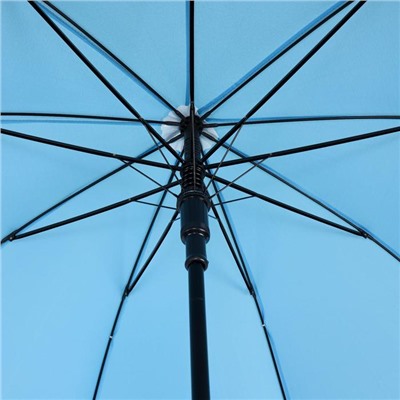 Зонт - трость полуавтоматический «Однотонный», ветроустойчивый, 9 спиц, R = 51 см, цвет МИКС