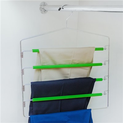 Вешалка для одежды многоуровневая Доляна, антискользящее покрытие, цвет МИКС