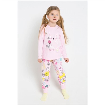 К 1512/1/роз.облако+кошки с цветами пижама