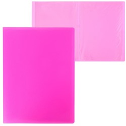 Папка 10 прозр вкладышей A4 500мкм Calligrata розовый неон