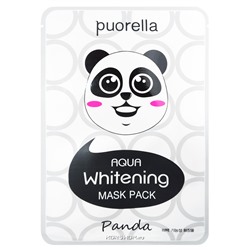 Отбеливающая маска для лица с изображением панды Puorella Aqua, Корея, 23 г Акция