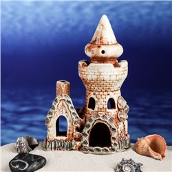 Декорации для аквариума "Башня с домиком" микс